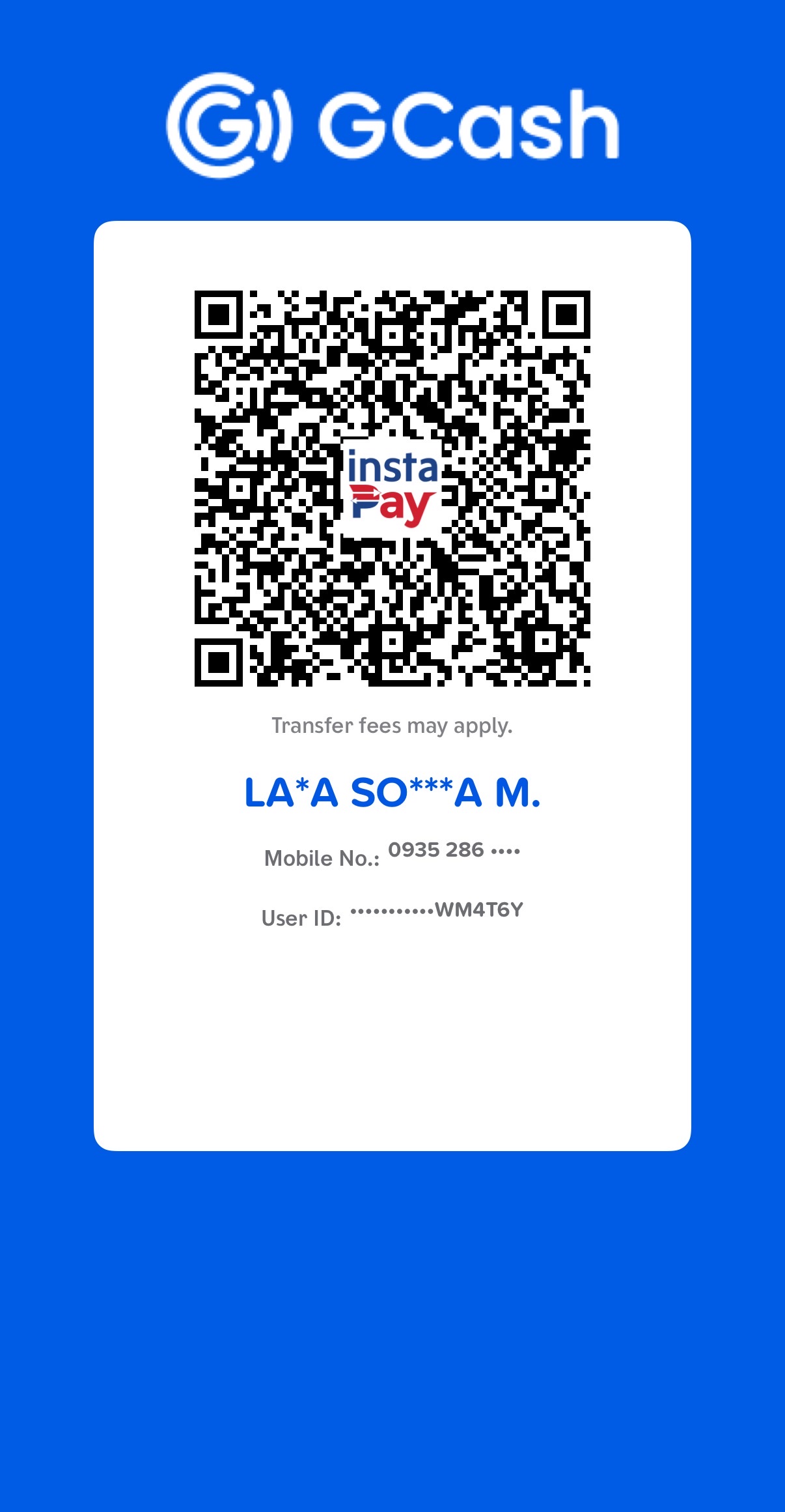 GCash payment QR for Lara Sophia Martinez